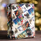 Коробка подарочная, крышка - дно, с окном «Новогодняя афиша», 18×15×5 см - Фото 2