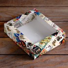 Коробка подарочная, крышка - дно, с окном «Новогодняя афиша», 18×15×5 см - Фото 3