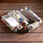 Коробка подарочная, крышка - дно, с окном «Новогодняя афиша», 18×15×5 см - Фото 4