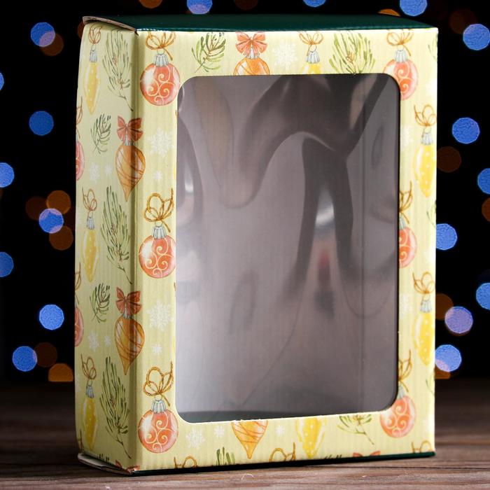 Коробка подарочная, крышка-дно, с окном 