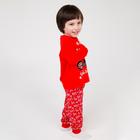 Пижама детская, цвет красный, рост 110 см - Фото 3