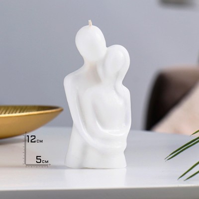 Свеча декоративная «Влюбленные», 12 см, белая