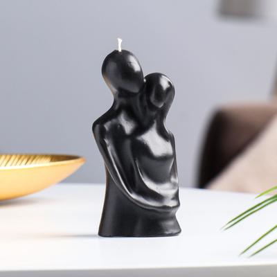 Свеча декоративная «Влюбленные», 12 см, чёрная