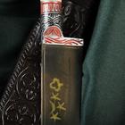 Нож Пчак Шархон "Рог косули" - пластик, сухма, витая рукоять, гарда олово, гравировка, 15 см - Фото 2