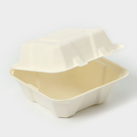 Ланч - бокс, коробка для бенто-торта и бургера, 450 мл, 15,2×15,4×8,8 см, сахарный тростник 7342947
