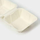 Ланч - бокс, коробка для бенто-торта и бургера, 450 мл, 15,2×15,4×8,8 см, сахарный тростник - Фото 4