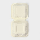 Ланч - бокс, коробка для бенто-торта и бургера, 450 мл, 15,2×15,4×8,8 см, сахарный тростник - Фото 6