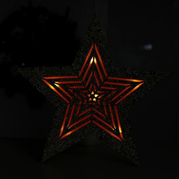 Новогодний декор с подсветкой «Звёздочка узорная» 26×5×25 см - фото 1907292685