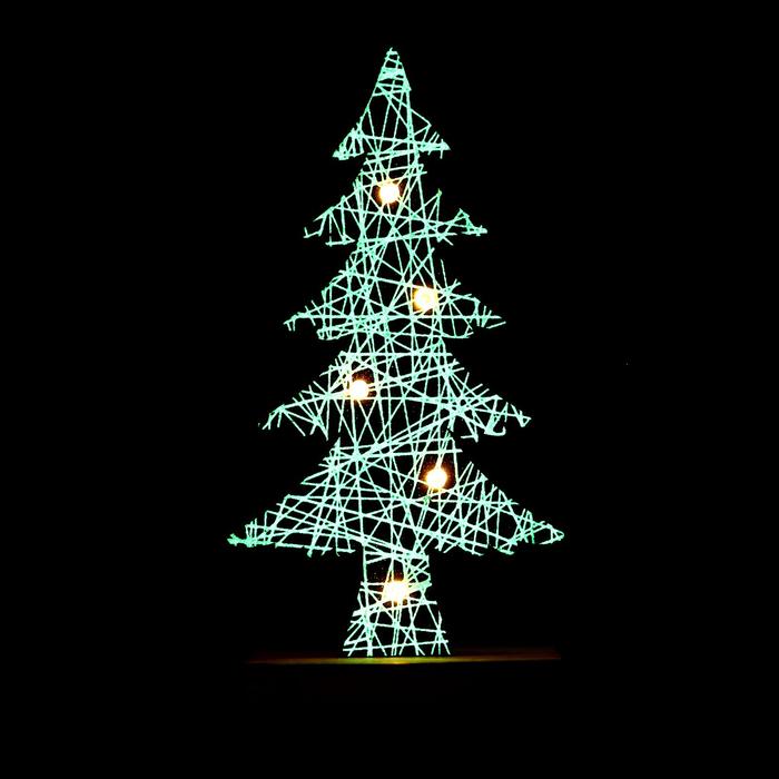 Новогодний декор с подсветкой «Новогодняя ель» 9×5×19 см, зелёный - фото 1907292698