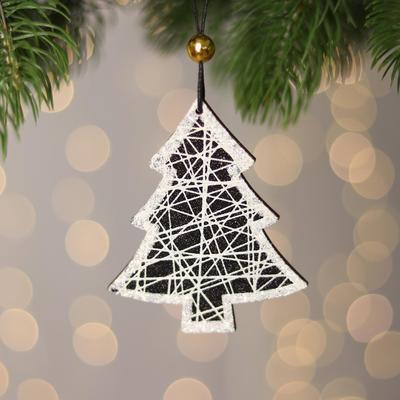 Елочная игрушка с подсветкой «Ёлка», 7×19 см