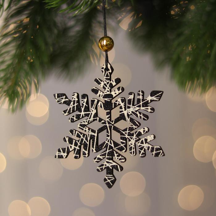 Новогодняя подвеска с подсветкой «Снежинка» 7×8×19 см - Фото 1