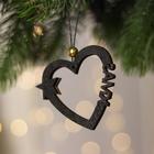 Елочная игрушка «Сердце со звездой», 8×18 см - Фото 2