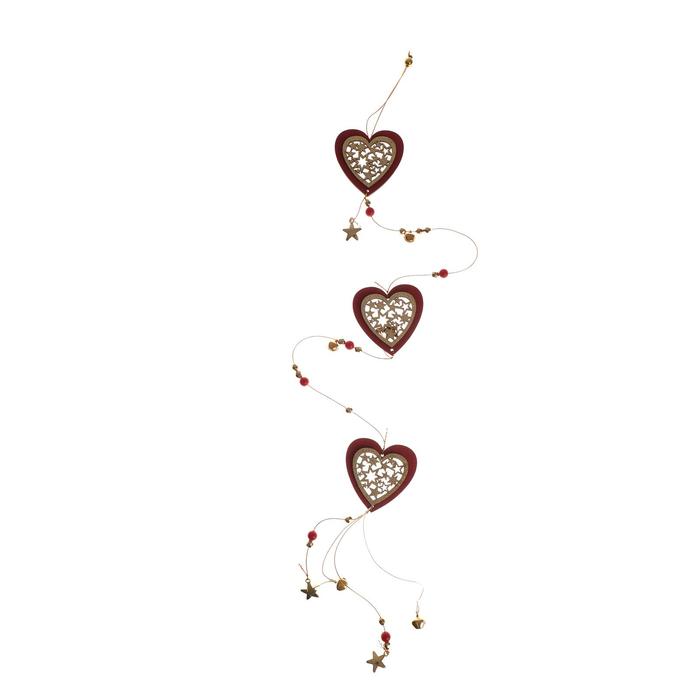 Подвеска декоративная «Сердца узорные» 7×93 см - Фото 1