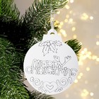 Ёлочное украшение под раскраску «Merry Christmas» 4 шт., кисть - фото 644209