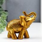 Сувенир полистоун "Слон в золотой попоне с узорами" лак 10х5х12 см - фото 2954919