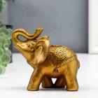 Фигурка полистоун «Слон в золотой попоне с узорами», лак, 10×5×12 см - фото 21357552