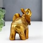 Фигурка полистоун «Слон в золотой попоне с узорами», лак, 10×5×12 см - фото 21357553