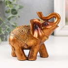 Фигурка полистоун «Слон в золотой попоне с узорами», лак, 10×5×12 см - фото 23479186