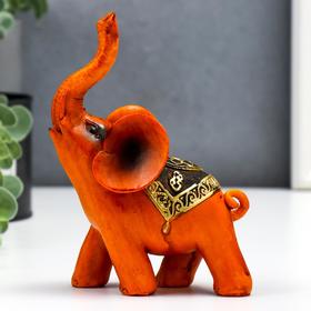 Сувенир полистоун "Слон под дерево с узорами на попоне" 13х5х11 см