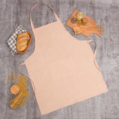 Фартук кухонный «Этель. Классика» 65×80 см, велюр, бежевый