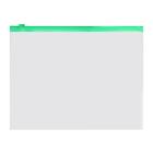Папка-конверт на ZIP-молнии A5 150 мкм, Calligrata, прозрачная, зелёная молния - фото 295304954