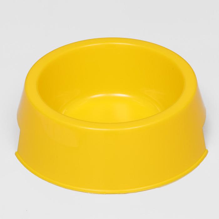 Миска пластиковая 17 х 17 х 5 см, 400 мл, желтая - Фото 1