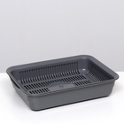 Туалет для кошек, 35.5×26×7 с, с сеткой, пластик, серый - Фото 2