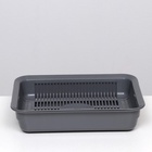 Туалет для кошек, 35.5×26×7 с, с сеткой, пластик, серый - Фото 3