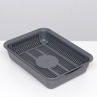 Туалет для кошек, 35.5×26×7 с, с сеткой, пластик, серый - Фото 4