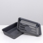 Туалет для кошек, 35.5×26×7 с, с сеткой, пластик, серый - Фото 5