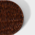 Корзинка для фруктов и хлеба Доляна «Огайо», 31×21×5 см, пластик, плетёная, овальная, коричневая - Фото 5