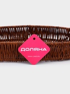 Корзинка для фруктов и хлеба Доляна «Огайо», 36×25×5 см, пластик, плетёная, овальная, коричневая 6937790 - фото 16216059