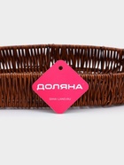 Корзинка для фруктов и хлеба Доляна «Огайо», 36×25×5 см, пластик, плетёная, овальная, коричневая - Фото 8