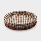 Корзинка для фруктов и хлеба Доляна «Домашний уют», d=25.5 см, пластик, плетёная, коричневая - Фото 2