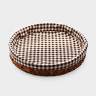 Корзинка для хлеба Доляна «Домашний уют», d=30.5 см, пластик, плетёная, коричневая - Фото 3