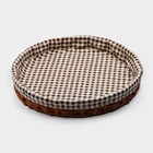 Корзинка для хлеба Доляна «Домашний уют», d=35.5 см, пластик, плетёная, коричневая - Фото 3