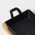 Сковорода «Ночь», 18.5×12.5×5.2 см, на деревянной подставке, чугун, чёрная - Фото 3