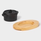 Кастрюля на подставке Volcano, 13×10×7.5 см, чугун, чёрная - Фото 5