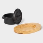 Кастрюля на подставке Volcano, 13×10×7.5 см, чугун, чёрная - Фото 6