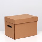 Коробка для хранения "А4", бурая, 32,5 x 23,5 x 23,5 см - фото 9385636