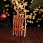 Ёлочное украшение «Салазки», 10×4.5×2.5 см, МДФ - Фото 2