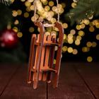 Ёлочное украшение «Салазки», 10×4.5×2.5 см, МДФ - Фото 3