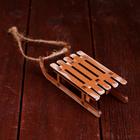 Ёлочное украшение «Салазки», 10×4.5×2.5 см, МДФ - Фото 4