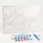 Новогодняя картина по номерам на холсте с подрамником «Новый год! Рождественский вечер», 30×40 см - Фото 3