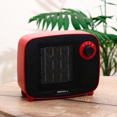 Тепловентилятор Centek CT-6022, настольный, керамический, 1500 Вт, 15 м², 3 режима, красный
