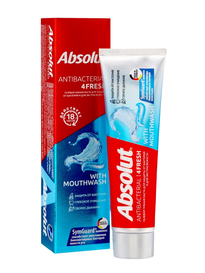 Зубная паста «ABSOLUT» antibacterial 4FRESH, 110 г - Фото 1