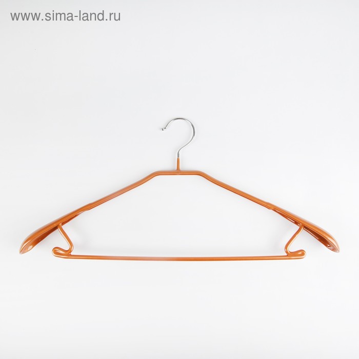Плечики - вешалка для одежды Доляна, размер 46-48, антискользящее покрытие, широкие плечики, цвет бронзовый - Фото 1