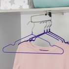 Плечики-вешалки для одежды Доляна, размер 40-44, антискользящее покрытие, цвет сиреневый - Фото 1