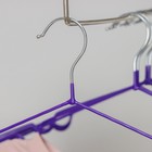 Плечики-вешалки для одежды Доляна, размер 40-44, антискользящее покрытие, цвет сиреневый - Фото 2