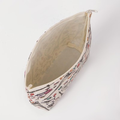 Косметичка на молнии, цвет белый